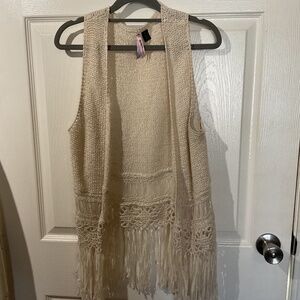 Boho Crochet Vest with Fringe